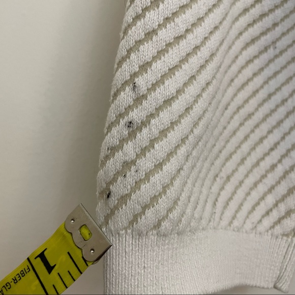 Worthington | Cream Geometric Animal Print Brocade Cotton Long Sleeve Crew - Picture 9 of 9